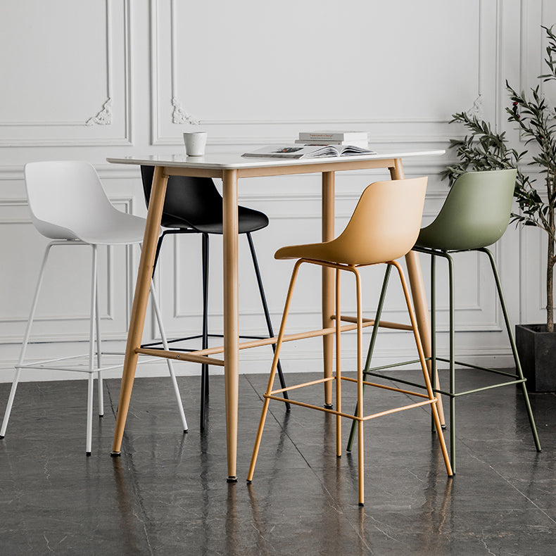 Modern Style Bar-stool Plastic Counter Bar Stool with Metal Legs Clearhalo 'Bar Furniture' 'Bar Stools' 'bar_stools' 'furn' 'furn_bar_stools' 'Furniture' 'furniture_bar_stools' 'Kitchen & Dining Furniture' 5002846