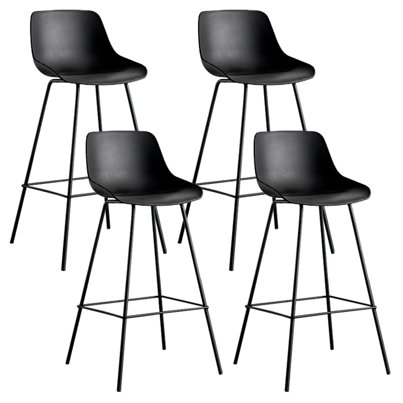 Modern Style Bar-stool Plastic Counter Bar Stool with Metal Legs Black 4 Piece Set Clearhalo 'Bar Furniture' 'Bar Stools' 'bar_stools' 'furn' 'furn_bar_stools' 'Furniture' 'furniture_bar_stools' 'Kitchen & Dining Furniture' 5002847