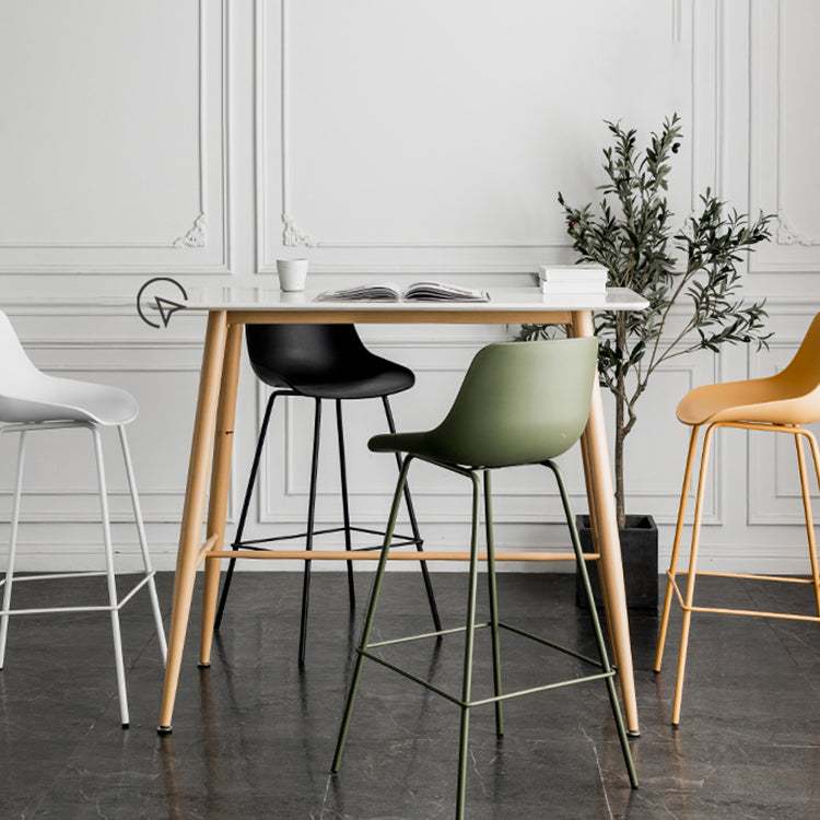 Modern Style Bar-stool Plastic Counter Bar Stool with Metal Legs Clearhalo 'Bar Furniture' 'Bar Stools' 'bar_stools' 'furn' 'furn_bar_stools' 'Furniture' 'furniture_bar_stools' 'Kitchen & Dining Furniture' 5002848