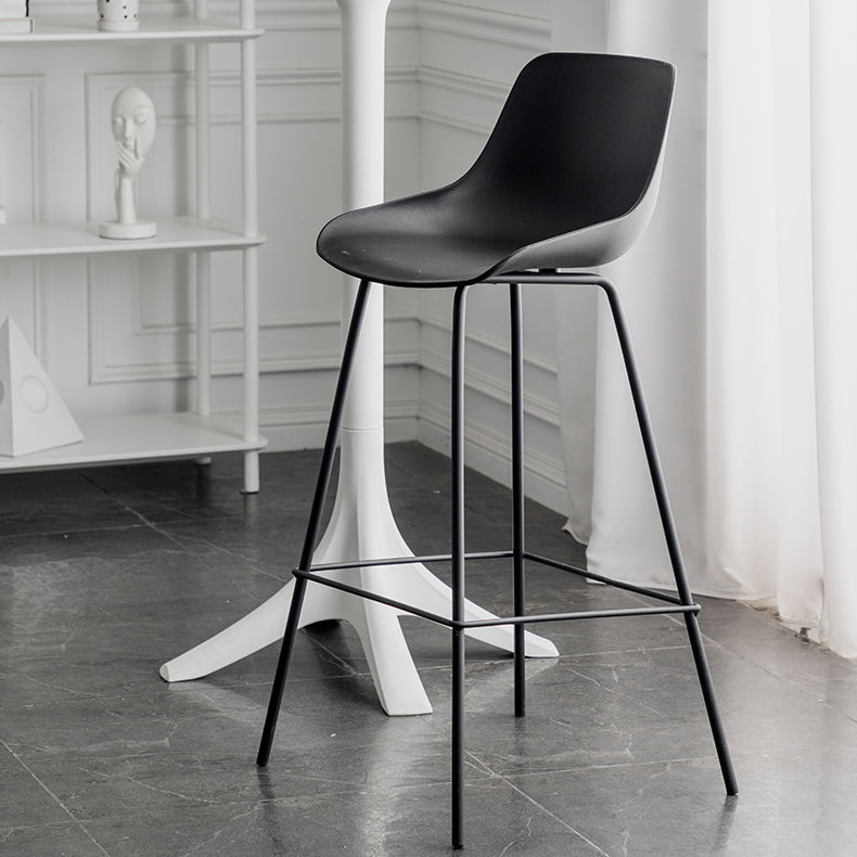 Modern Style Bar-stool Plastic Counter Bar Stool with Metal Legs Clearhalo 'Bar Furniture' 'Bar Stools' 'bar_stools' 'furn' 'furn_bar_stools' 'Furniture' 'furniture_bar_stools' 'Kitchen & Dining Furniture' 5002850