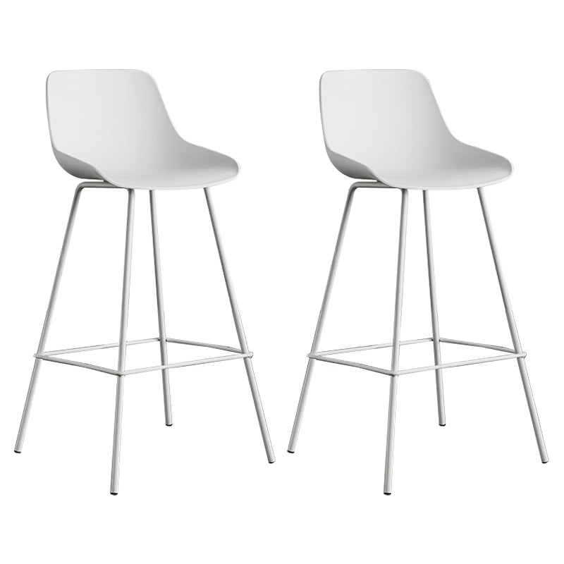 Modern Style Bar-stool Plastic Counter Bar Stool with Metal Legs White 2 Piece Set Clearhalo 'Bar Furniture' 'Bar Stools' 'bar_stools' 'furn' 'furn_bar_stools' 'Furniture' 'furniture_bar_stools' 'Kitchen & Dining Furniture' 5002852