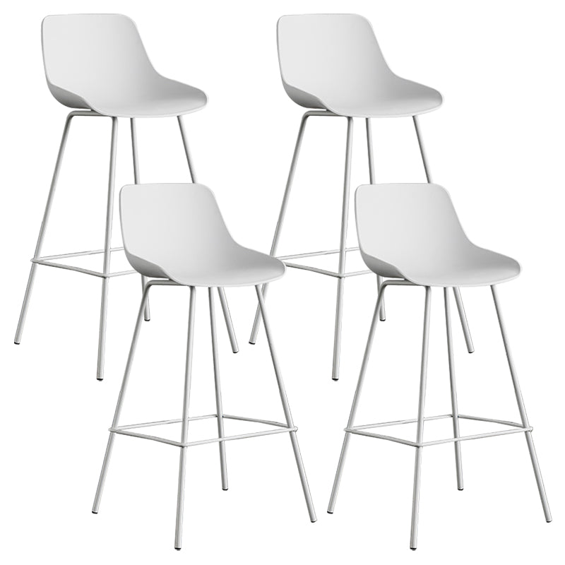 Modern Style Bar-stool Plastic Counter Bar Stool with Metal Legs White 4 Piece Set Clearhalo 'Bar Furniture' 'Bar Stools' 'bar_stools' 'furn' 'furn_bar_stools' 'Furniture' 'furniture_bar_stools' 'Kitchen & Dining Furniture' 5002853