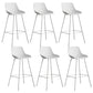 Modern Style Bar-stool Plastic Counter Bar Stool with Metal Legs White 6 Piece Set Clearhalo 'Bar Furniture' 'Bar Stools' 'bar_stools' 'furn' 'furn_bar_stools' 'Furniture' 'furniture_bar_stools' 'Kitchen & Dining Furniture' 5002854