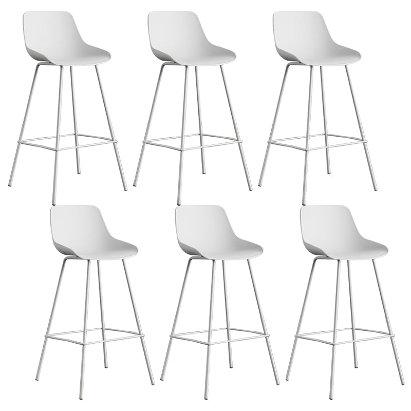Modern Style Bar-stool Plastic Counter Bar Stool with Metal Legs White 6 Piece Set Clearhalo 'Bar Furniture' 'Bar Stools' 'bar_stools' 'furn' 'furn_bar_stools' 'Furniture' 'furniture_bar_stools' 'Kitchen & Dining Furniture' 5002854
