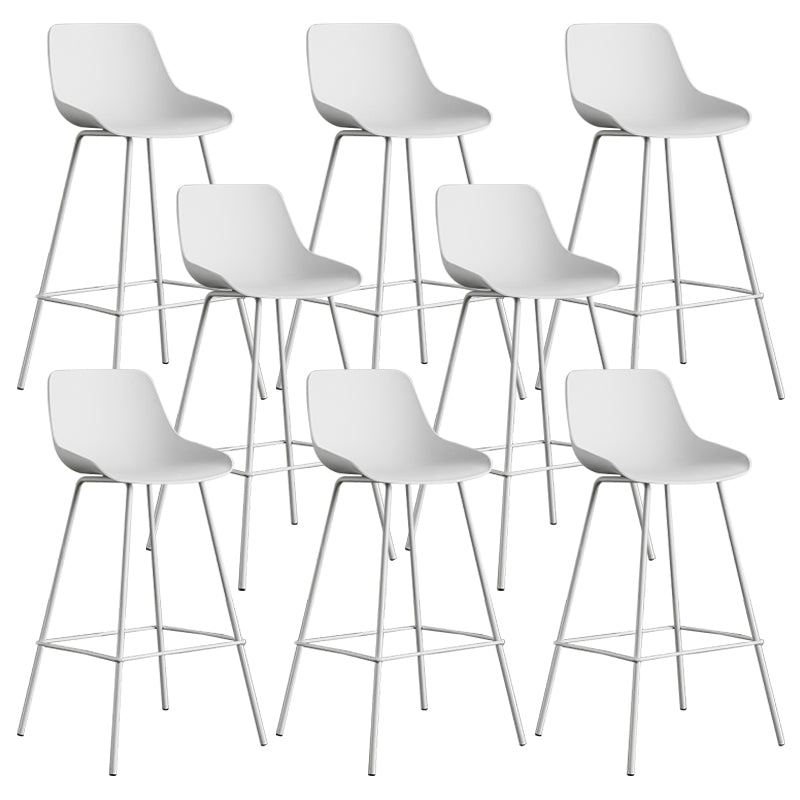 Modern Style Bar-stool Plastic Counter Bar Stool with Metal Legs White 8 Piece Set Clearhalo 'Bar Furniture' 'Bar Stools' 'bar_stools' 'furn' 'furn_bar_stools' 'Furniture' 'furniture_bar_stools' 'Kitchen & Dining Furniture' 5002855