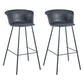 Industrial Style Bar-stool PU Leather Counter Bar Stool with Metal Legs Grey 2 Piece Set Clearhalo 'Bar Furniture' 'Bar Stools' 'bar_stools' 'furn' 'furn_bar_stools' 'Furniture' 'furniture_bar_stools' 'Kitchen & Dining Furniture' 5002858