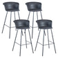 Industrial Style Bar-stool PU Leather Counter Bar Stool with Metal Legs Grey 4 Piece Set Clearhalo 'Bar Furniture' 'Bar Stools' 'bar_stools' 'furn' 'furn_bar_stools' 'Furniture' 'furniture_bar_stools' 'Kitchen & Dining Furniture' 5002860