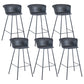 Industrial Style Bar-stool PU Leather Counter Bar Stool with Metal Legs Grey 6 Piece Set Clearhalo 'Bar Furniture' 'Bar Stools' 'bar_stools' 'furn' 'furn_bar_stools' 'Furniture' 'furniture_bar_stools' 'Kitchen & Dining Furniture' 5002862