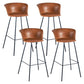 Industrial Style Bar-stool PU Leather Counter Bar Stool with Metal Legs Brown 4 Piece Set Clearhalo 'Bar Furniture' 'Bar Stools' 'bar_stools' 'furn' 'furn_bar_stools' 'Furniture' 'furniture_bar_stools' 'Kitchen & Dining Furniture' 5002867