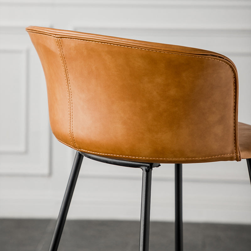 Industrial Style Bar-stool PU Leather Counter Bar Stool with Metal Legs Clearhalo 'Bar Furniture' 'Bar Stools' 'bar_stools' 'furn' 'furn_bar_stools' 'Furniture' 'furniture_bar_stools' 'Kitchen & Dining Furniture' 5002870