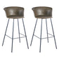 Industrial Style Bar-stool PU Leather Counter Bar Stool with Metal Legs Dark Coffee 2 Piece Set Clearhalo 'Bar Furniture' 'Bar Stools' 'bar_stools' 'furn' 'furn_bar_stools' 'Furniture' 'furniture_bar_stools' 'Kitchen & Dining Furniture' 5002874