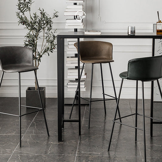 Industrial Style Bar-stool PU Leather Counter Bar Stool with Metal Legs Clearhalo 'Bar Furniture' 'Bar Stools' 'bar_stools' 'furn' 'furn_bar_stools' 'Furniture' 'furniture_bar_stools' 'Kitchen & Dining Furniture' 5002875