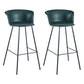 Industrial Style Bar-stool PU Leather Counter Bar Stool with Metal Legs Blackish Green 2 Piece Set Clearhalo 'Bar Furniture' 'Bar Stools' 'bar_stools' 'furn' 'furn_bar_stools' 'Furniture' 'furniture_bar_stools' 'Kitchen & Dining Furniture' 5002879