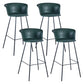 Industrial Style Bar-stool PU Leather Counter Bar Stool with Metal Legs Blackish Green 4 Piece Set Clearhalo 'Bar Furniture' 'Bar Stools' 'bar_stools' 'furn' 'furn_bar_stools' 'Furniture' 'furniture_bar_stools' 'Kitchen & Dining Furniture' 5002880