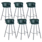 Industrial Style Bar-stool PU Leather Counter Bar Stool with Metal Legs Blackish Green 6 Piece Set Clearhalo 'Bar Furniture' 'Bar Stools' 'bar_stools' 'furn' 'furn_bar_stools' 'Furniture' 'furniture_bar_stools' 'Kitchen & Dining Furniture' 5002881
