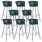 Industrial Style Bar-stool PU Leather Counter Bar Stool with Metal Legs Blackish Green 8 Piece Set Clearhalo 'Bar Furniture' 'Bar Stools' 'bar_stools' 'furn' 'furn_bar_stools' 'Furniture' 'furniture_bar_stools' 'Kitchen & Dining Furniture' 5002882