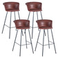 Industrial Style Bar-stool PU Leather Counter Bar Stool with Metal Legs Dark Red 4 Piece Set Clearhalo 'Bar Furniture' 'Bar Stools' 'bar_stools' 'furn' 'furn_bar_stools' 'Furniture' 'furniture_bar_stools' 'Kitchen & Dining Furniture' 5002884