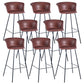Industrial Style Bar-stool PU Leather Counter Bar Stool with Metal Legs Dark Red 8 Piece Set Clearhalo 'Bar Furniture' 'Bar Stools' 'bar_stools' 'furn' 'furn_bar_stools' 'Furniture' 'furniture_bar_stools' 'Kitchen & Dining Furniture' 5002886