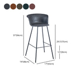 Industrial Style Bar-stool PU Leather Counter Bar Stool with Metal Legs Clearhalo 'Bar Furniture' 'Bar Stools' 'bar_stools' 'furn' 'furn_bar_stools' 'Furniture' 'furniture_bar_stools' 'Kitchen & Dining Furniture' 5002887