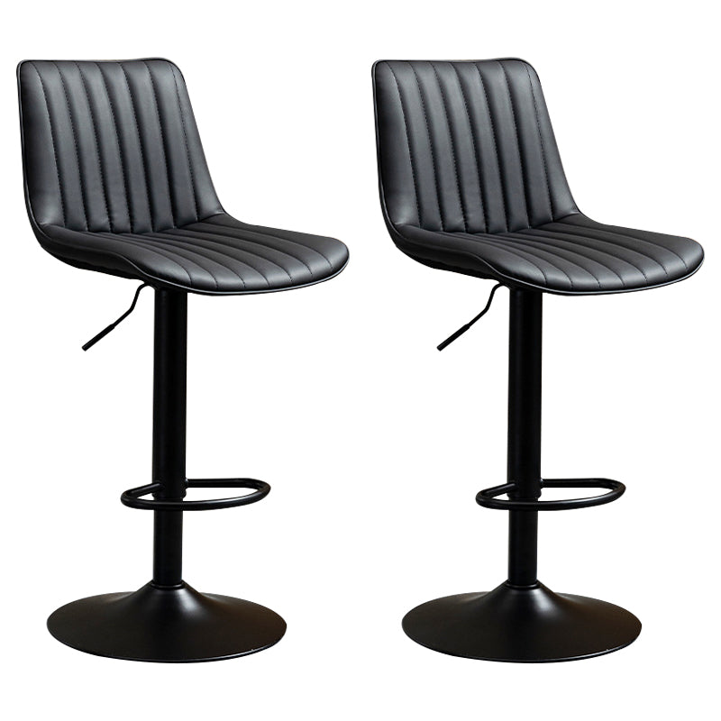 Contemporary Style Bar-stool Adjustable Counter Bar Stool with Metal Legs for Home Black 2 Piece Set Bar Stool(31"H) Clearhalo 'Bar Furniture' 'Bar Stools' 'bar_stools' 'furn' 'furn_bar_stools' 'Furniture' 'furniture_bar_stools' 'Kitchen & Dining Furniture' 5002889
