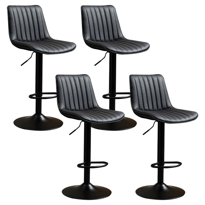 Contemporary Style Bar-stool Adjustable Counter Bar Stool with Metal Legs for Home Black 4 Piece Set Bar Stool(31"H) Clearhalo 'Bar Furniture' 'Bar Stools' 'bar_stools' 'furn' 'furn_bar_stools' 'Furniture' 'furniture_bar_stools' 'Kitchen & Dining Furniture' 5002890