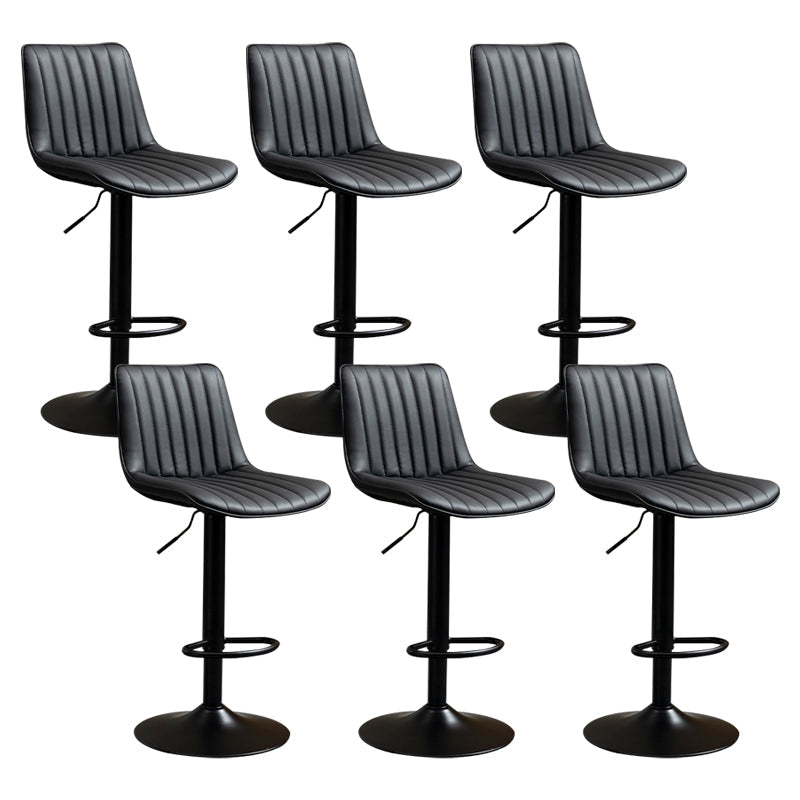 Contemporary Style Bar-stool Adjustable Counter Bar Stool with Metal Legs for Home Black 6 Piece Set Bar Stool(31"H) Clearhalo 'Bar Furniture' 'Bar Stools' 'bar_stools' 'furn' 'furn_bar_stools' 'Furniture' 'furniture_bar_stools' 'Kitchen & Dining Furniture' 5002893