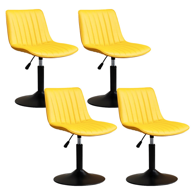 Contemporary Style Bar-stool Adjustable Counter Bar Stool with Metal Legs for Home Yellow 4 Piece Set Short Stool(22"H) Clearhalo 'Bar Furniture' 'Bar Stools' 'bar_stools' 'furn' 'furn_bar_stools' 'Furniture' 'furniture_bar_stools' 'Kitchen & Dining Furniture' 5002899
