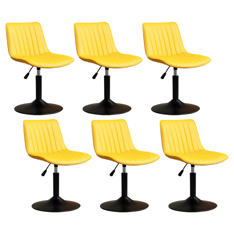 Contemporary Style Bar-stool Adjustable Counter Bar Stool with Metal Legs for Home Yellow 6 Piece Set Short Stool(22"H) Clearhalo 'Bar Furniture' 'Bar Stools' 'bar_stools' 'furn' 'furn_bar_stools' 'Furniture' 'furniture_bar_stools' 'Kitchen & Dining Furniture' 5002901