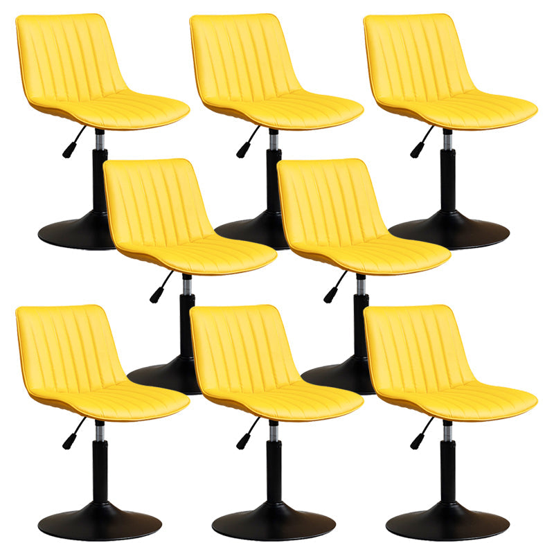 Contemporary Style Bar-stool Adjustable Counter Bar Stool with Metal Legs for Home Yellow 8 Piece Set Short Stool(22"H) Clearhalo 'Bar Furniture' 'Bar Stools' 'bar_stools' 'furn' 'furn_bar_stools' 'Furniture' 'furniture_bar_stools' 'Kitchen & Dining Furniture' 5002903