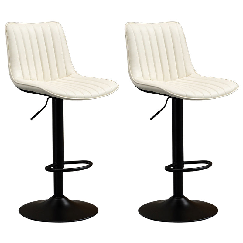 Contemporary Style Bar-stool Adjustable Counter Bar Stool with Metal Legs for Home White 2 Piece Set Bar Stool(31"H) Clearhalo 'Bar Furniture' 'Bar Stools' 'bar_stools' 'furn' 'furn_bar_stools' 'Furniture' 'furniture_bar_stools' 'Kitchen & Dining Furniture' 5002904