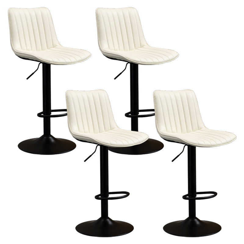 Contemporary Style Bar-stool Adjustable Counter Bar Stool with Metal Legs for Home White 4 Piece Set Bar Stool(31"H) Clearhalo 'Bar Furniture' 'Bar Stools' 'bar_stools' 'furn' 'furn_bar_stools' 'Furniture' 'furniture_bar_stools' 'Kitchen & Dining Furniture' 5002906