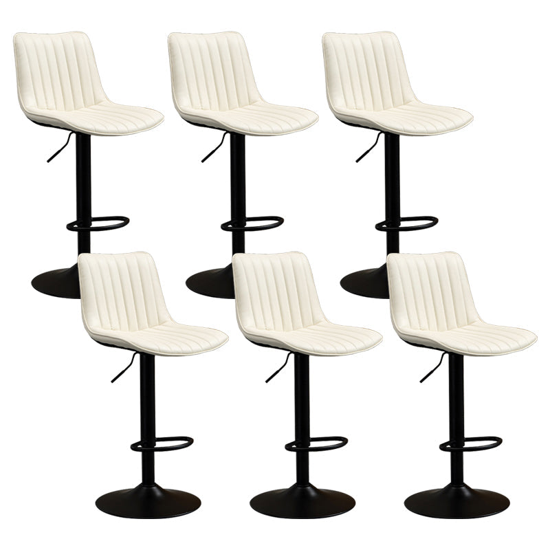 Contemporary Style Bar-stool Adjustable Counter Bar Stool with Metal Legs for Home White 6 Piece Set Bar Stool(31"H) Clearhalo 'Bar Furniture' 'Bar Stools' 'bar_stools' 'furn' 'furn_bar_stools' 'Furniture' 'furniture_bar_stools' 'Kitchen & Dining Furniture' 5002907