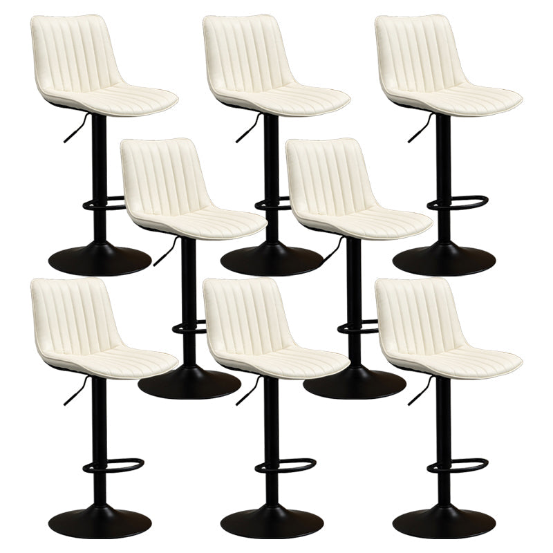 Contemporary Style Bar-stool Adjustable Counter Bar Stool with Metal Legs for Home White 8 Piece Set Bar Stool(31"H) Clearhalo 'Bar Furniture' 'Bar Stools' 'bar_stools' 'furn' 'furn_bar_stools' 'Furniture' 'furniture_bar_stools' 'Kitchen & Dining Furniture' 5002908