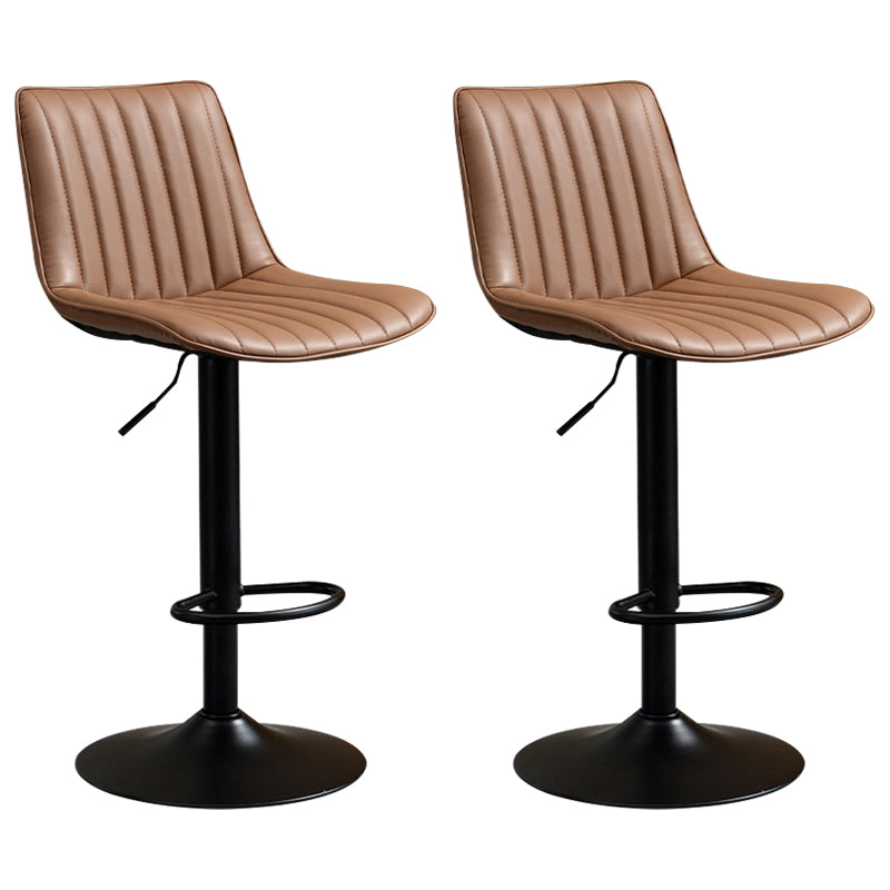 Contemporary Style Bar-stool Adjustable Counter Bar Stool with Metal Legs for Home Brown 2 Piece Set Bar Stool(31"H) Clearhalo 'Bar Furniture' 'Bar Stools' 'bar_stools' 'furn' 'furn_bar_stools' 'Furniture' 'furniture_bar_stools' 'Kitchen & Dining Furniture' 5002909
