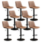 Contemporary Style Bar-stool Adjustable Counter Bar Stool with Metal Legs for Home Brown 8 Piece Set Bar Stool(31"H) Clearhalo 'Bar Furniture' 'Bar Stools' 'bar_stools' 'furn' 'furn_bar_stools' 'Furniture' 'furniture_bar_stools' 'Kitchen & Dining Furniture' 5002912