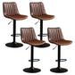 Contemporary Style Bar-stool Adjustable Counter Bar Stool with Metal Legs for Home Red Brown 4 Piece Set Bar Stool(31"H) Clearhalo 'Bar Furniture' 'Bar Stools' 'bar_stools' 'furn' 'furn_bar_stools' 'Furniture' 'furniture_bar_stools' 'Kitchen & Dining Furniture' 5002914