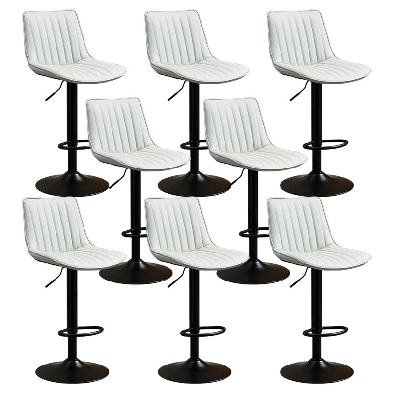 Contemporary Style Bar-stool Adjustable Counter Bar Stool with Metal Legs for Home Grey 8 Piece Set Bar Stool(31"H) Clearhalo 'Bar Furniture' 'Bar Stools' 'bar_stools' 'furn' 'furn_bar_stools' 'Furniture' 'furniture_bar_stools' 'Kitchen & Dining Furniture' 5002924
