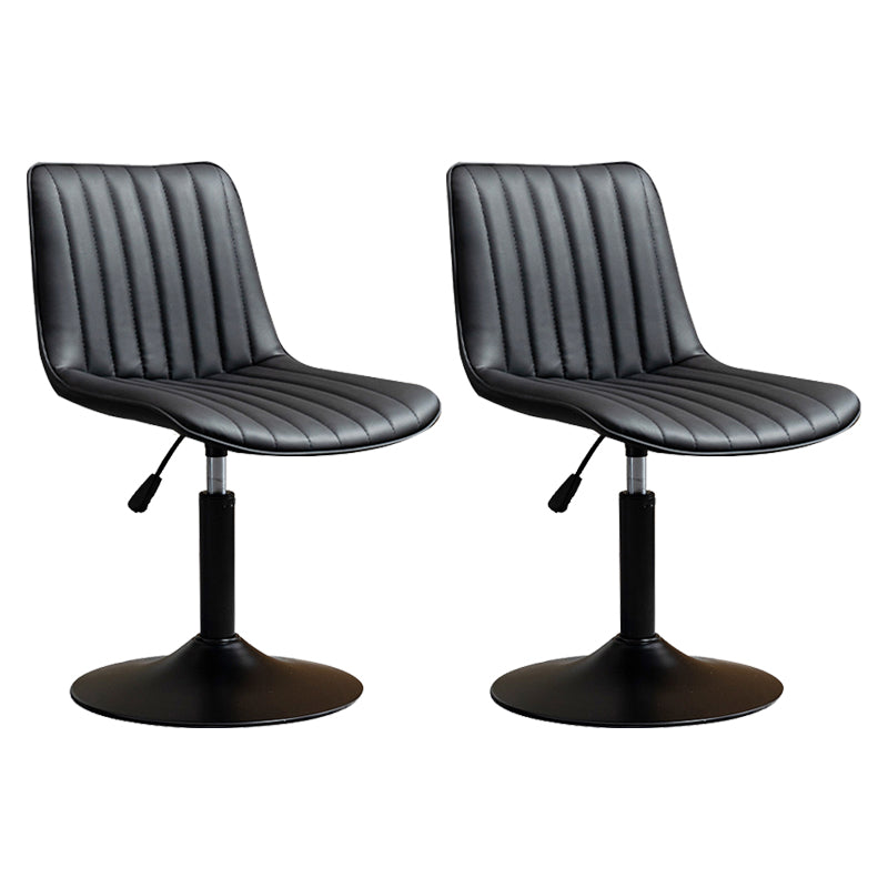 Contemporary Style Bar-stool Adjustable Counter Bar Stool with Metal Legs for Home Black 2 Piece Set Short Stool(22"H) Clearhalo 'Bar Furniture' 'Bar Stools' 'bar_stools' 'furn' 'furn_bar_stools' 'Furniture' 'furniture_bar_stools' 'Kitchen & Dining Furniture' 5002925