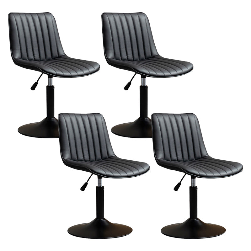 Contemporary Style Bar-stool Adjustable Counter Bar Stool with Metal Legs for Home Black 4 Piece Set Short Stool(22"H) Clearhalo 'Bar Furniture' 'Bar Stools' 'bar_stools' 'furn' 'furn_bar_stools' 'Furniture' 'furniture_bar_stools' 'Kitchen & Dining Furniture' 5002926