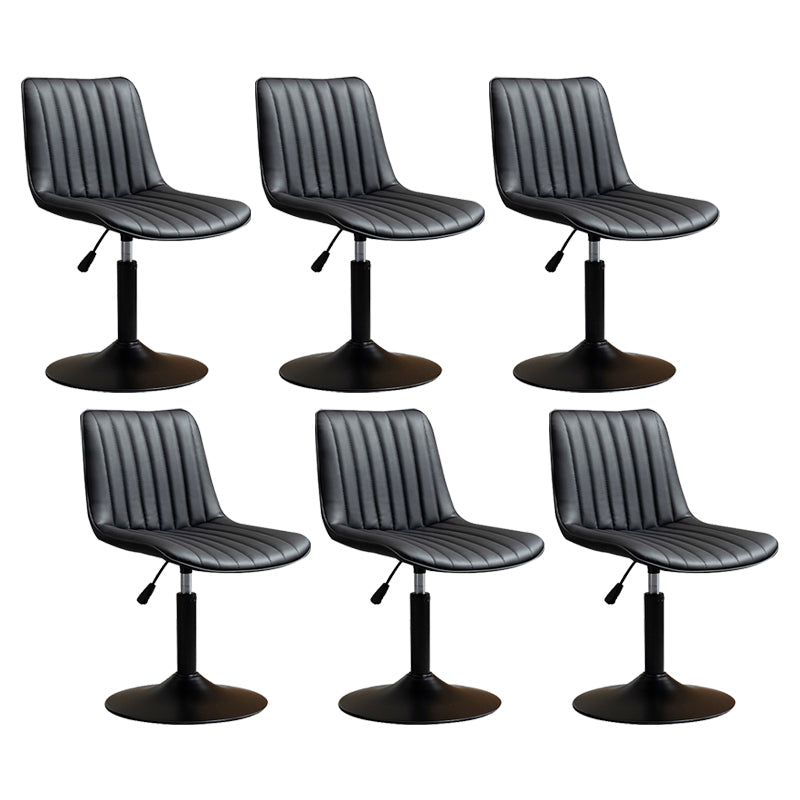 Contemporary Style Bar-stool Adjustable Counter Bar Stool with Metal Legs for Home Black 6 Piece Set Short Stool(22"H) Clearhalo 'Bar Furniture' 'Bar Stools' 'bar_stools' 'furn' 'furn_bar_stools' 'Furniture' 'furniture_bar_stools' 'Kitchen & Dining Furniture' 5002927