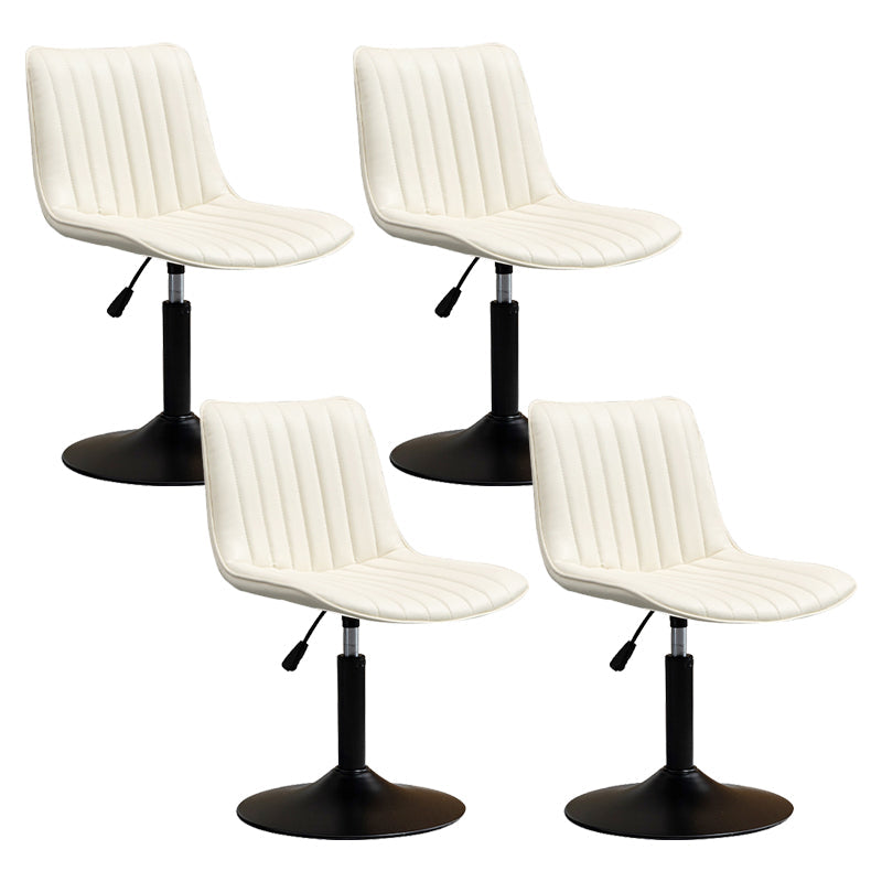 Contemporary Style Bar-stool Adjustable Counter Bar Stool with Metal Legs for Home White 4 Piece Set Short Stool(22"H) Clearhalo 'Bar Furniture' 'Bar Stools' 'bar_stools' 'furn' 'furn_bar_stools' 'Furniture' 'furniture_bar_stools' 'Kitchen & Dining Furniture' 5002930