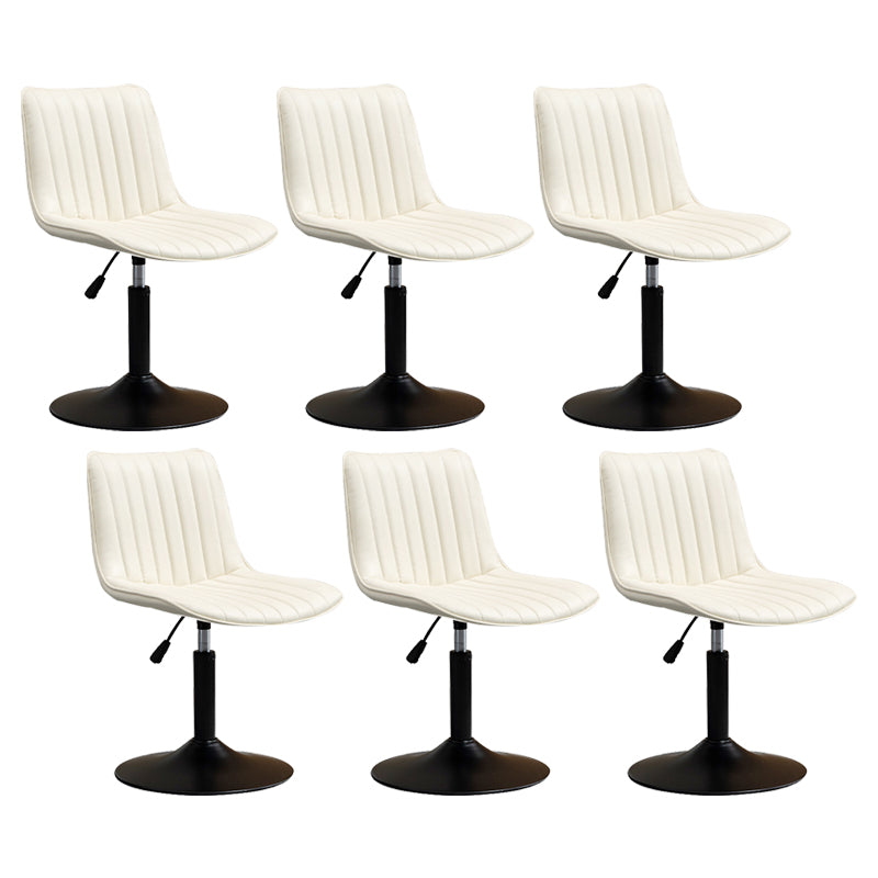 Contemporary Style Bar-stool Adjustable Counter Bar Stool with Metal Legs for Home White 6 Piece Set Short Stool(22"H) Clearhalo 'Bar Furniture' 'Bar Stools' 'bar_stools' 'furn' 'furn_bar_stools' 'Furniture' 'furniture_bar_stools' 'Kitchen & Dining Furniture' 5002931