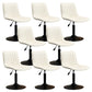 Contemporary Style Bar-stool Adjustable Counter Bar Stool with Metal Legs for Home White 8 Piece Set Short Stool(22"H) Clearhalo 'Bar Furniture' 'Bar Stools' 'bar_stools' 'furn' 'furn_bar_stools' 'Furniture' 'furniture_bar_stools' 'Kitchen & Dining Furniture' 5002932