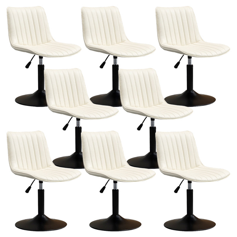 Contemporary Style Bar-stool Adjustable Counter Bar Stool with Metal Legs for Home White 8 Piece Set Short Stool(22"H) Clearhalo 'Bar Furniture' 'Bar Stools' 'bar_stools' 'furn' 'furn_bar_stools' 'Furniture' 'furniture_bar_stools' 'Kitchen & Dining Furniture' 5002932