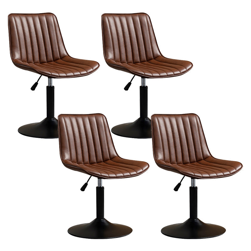Contemporary Style Bar-stool Adjustable Counter Bar Stool with Metal Legs for Home Red Brown 4 Piece Set Short Stool(22"H) Clearhalo 'Bar Furniture' 'Bar Stools' 'bar_stools' 'furn' 'furn_bar_stools' 'Furniture' 'furniture_bar_stools' 'Kitchen & Dining Furniture' 5002934