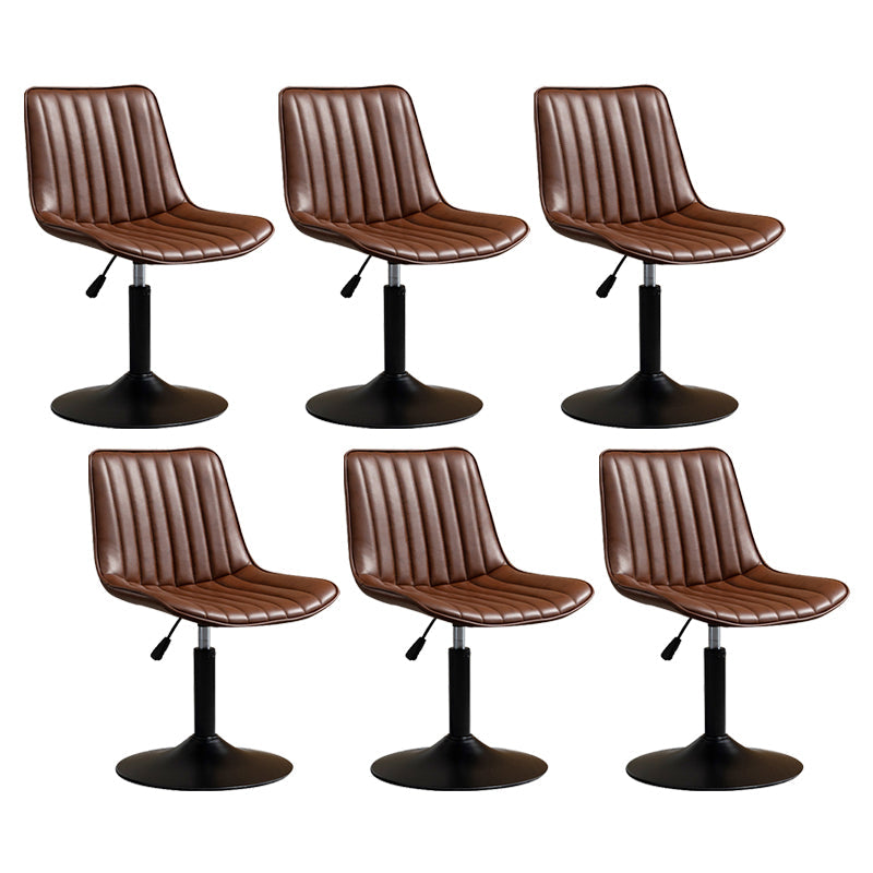 Contemporary Style Bar-stool Adjustable Counter Bar Stool with Metal Legs for Home Red Brown 6 Piece Set Short Stool(22"H) Clearhalo 'Bar Furniture' 'Bar Stools' 'bar_stools' 'furn' 'furn_bar_stools' 'Furniture' 'furniture_bar_stools' 'Kitchen & Dining Furniture' 5002935