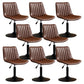 Contemporary Style Bar-stool Adjustable Counter Bar Stool with Metal Legs for Home Red Brown 8 Piece Set Short Stool(22"H) Clearhalo 'Bar Furniture' 'Bar Stools' 'bar_stools' 'furn' 'furn_bar_stools' 'Furniture' 'furniture_bar_stools' 'Kitchen & Dining Furniture' 5002936