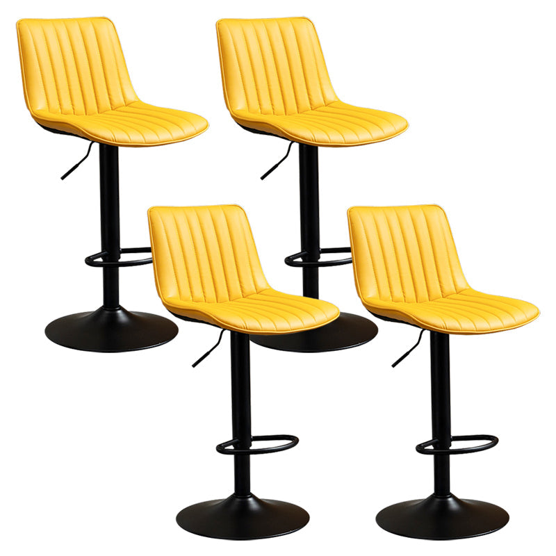 Contemporary Style Bar-stool Adjustable Counter Bar Stool with Metal Legs for Home Yellow 4 Piece Set Bar Stool(31"H) Clearhalo 'Bar Furniture' 'Bar Stools' 'bar_stools' 'furn' 'furn_bar_stools' 'Furniture' 'furniture_bar_stools' 'Kitchen & Dining Furniture' 5002938