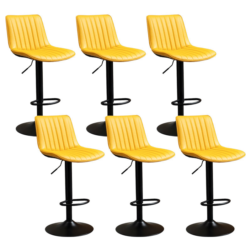 Contemporary Style Bar-stool Adjustable Counter Bar Stool with Metal Legs for Home Yellow 6 Piece Set Bar Stool(31"H) Clearhalo 'Bar Furniture' 'Bar Stools' 'bar_stools' 'furn' 'furn_bar_stools' 'Furniture' 'furniture_bar_stools' 'Kitchen & Dining Furniture' 5002939