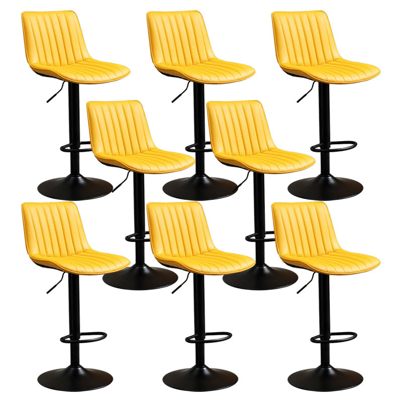 Contemporary Style Bar-stool Adjustable Counter Bar Stool with Metal Legs for Home Yellow 8 Piece Set Bar Stool(31"H) Clearhalo 'Bar Furniture' 'Bar Stools' 'bar_stools' 'furn' 'furn_bar_stools' 'Furniture' 'furniture_bar_stools' 'Kitchen & Dining Furniture' 5002940